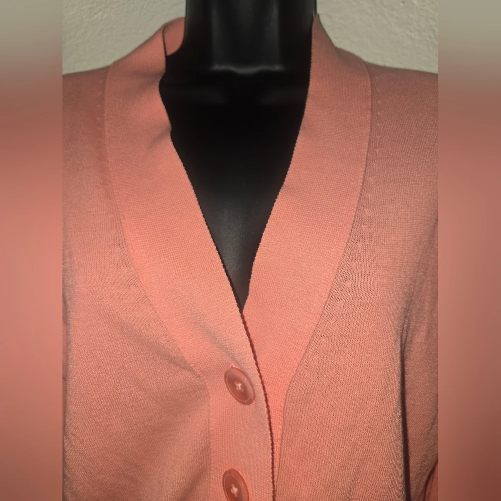 J. Crew Coral Button-Up Cardigan